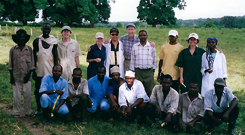 Dr. Krahwinkel with students and other veterinarians in Zanzibar.
