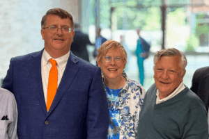 Dr. Plummer is pictured with Drs. Al Legendre, Becky Gompf, Bob DeNovo, and Keith Carver at the April meet-and-greet.