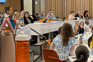Conference participants engage with facilitator Dr. Katie Sheats, a presenter from North Carolina State University College of Veterinary Medicine.