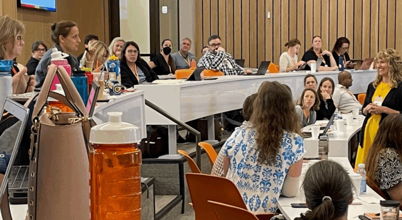 Conference participants engage with facilitator Dr. Katie Sheats, a presenter from North Carolina State University College of Veterinary Medicine.